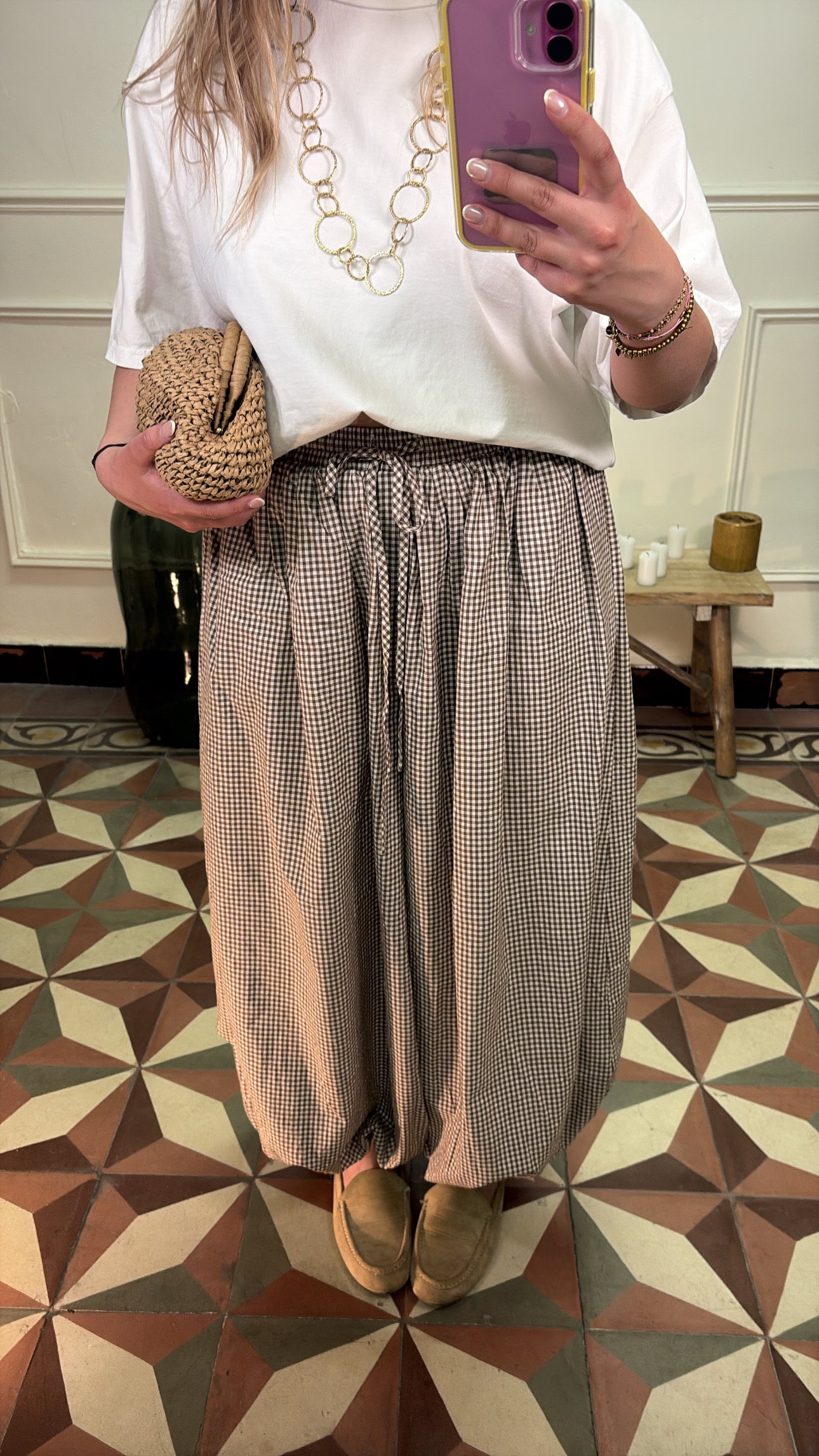 Pantalon à carreaux - Clara