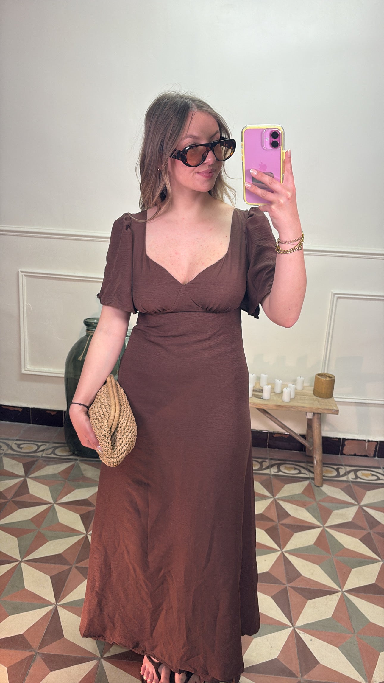 Robe longue chocolat - Sienna