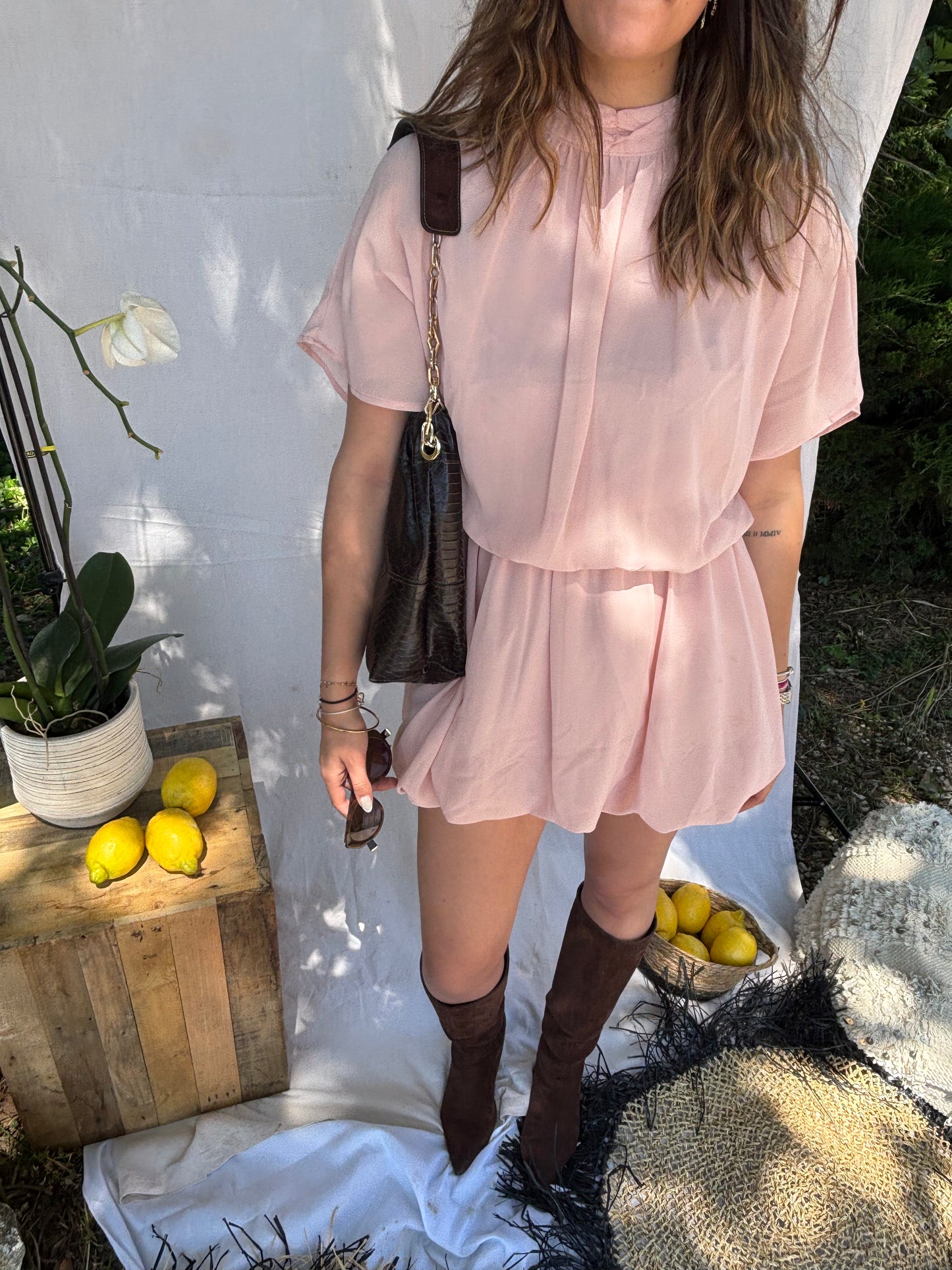 Robe courte rose - Romie