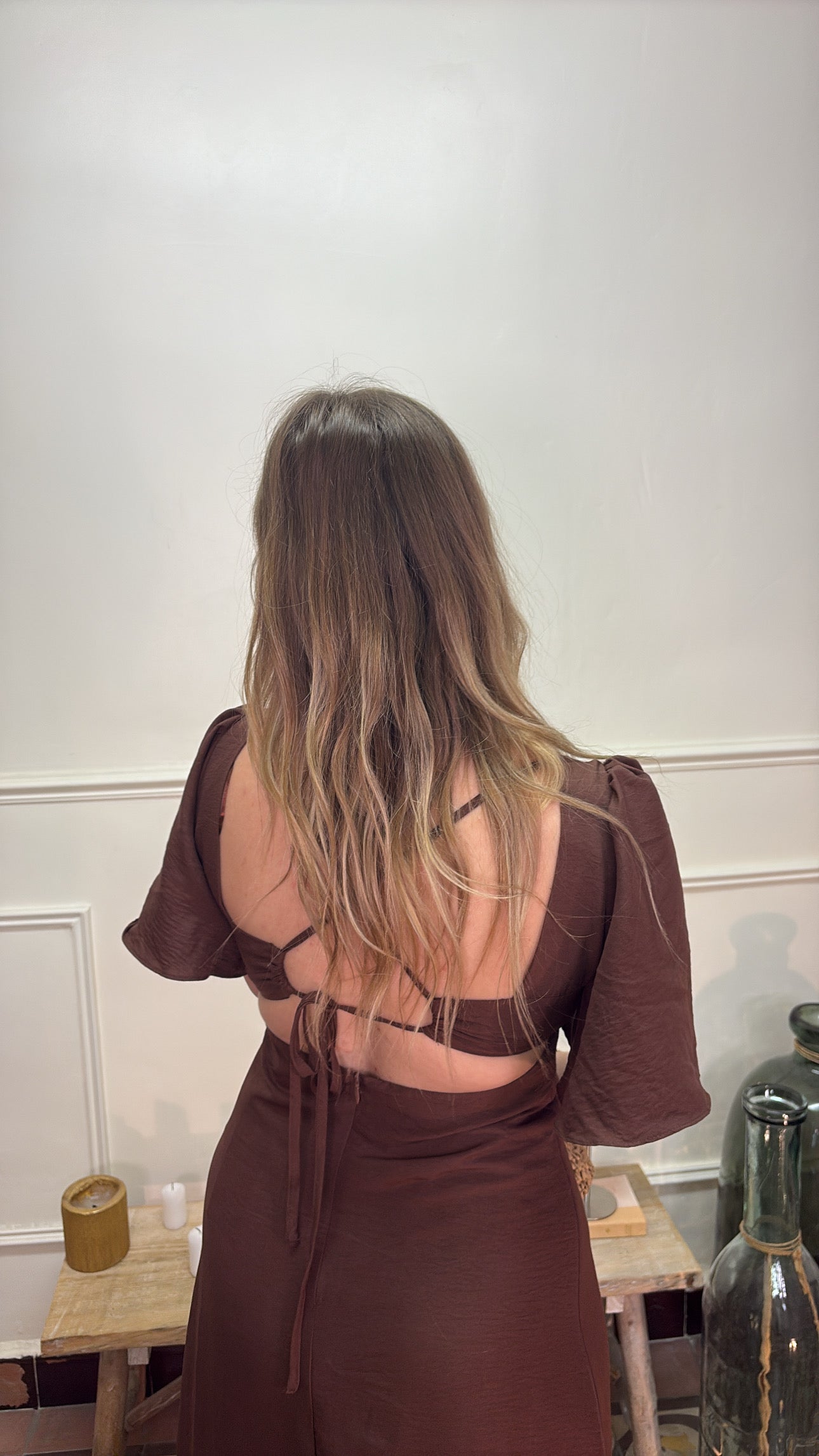 Robe longue chocolat - Sienna