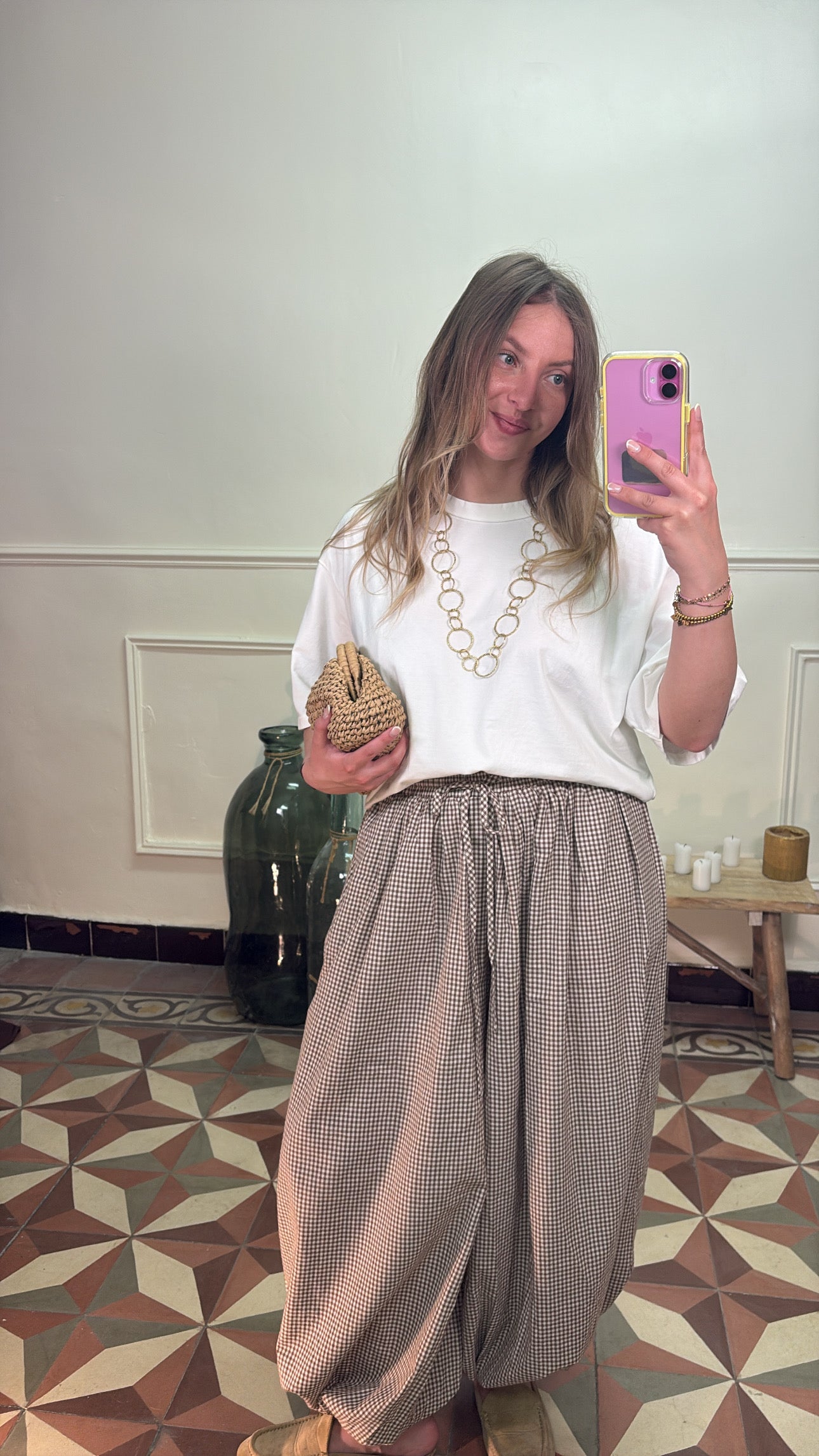 Pantalon à carreaux - Clara