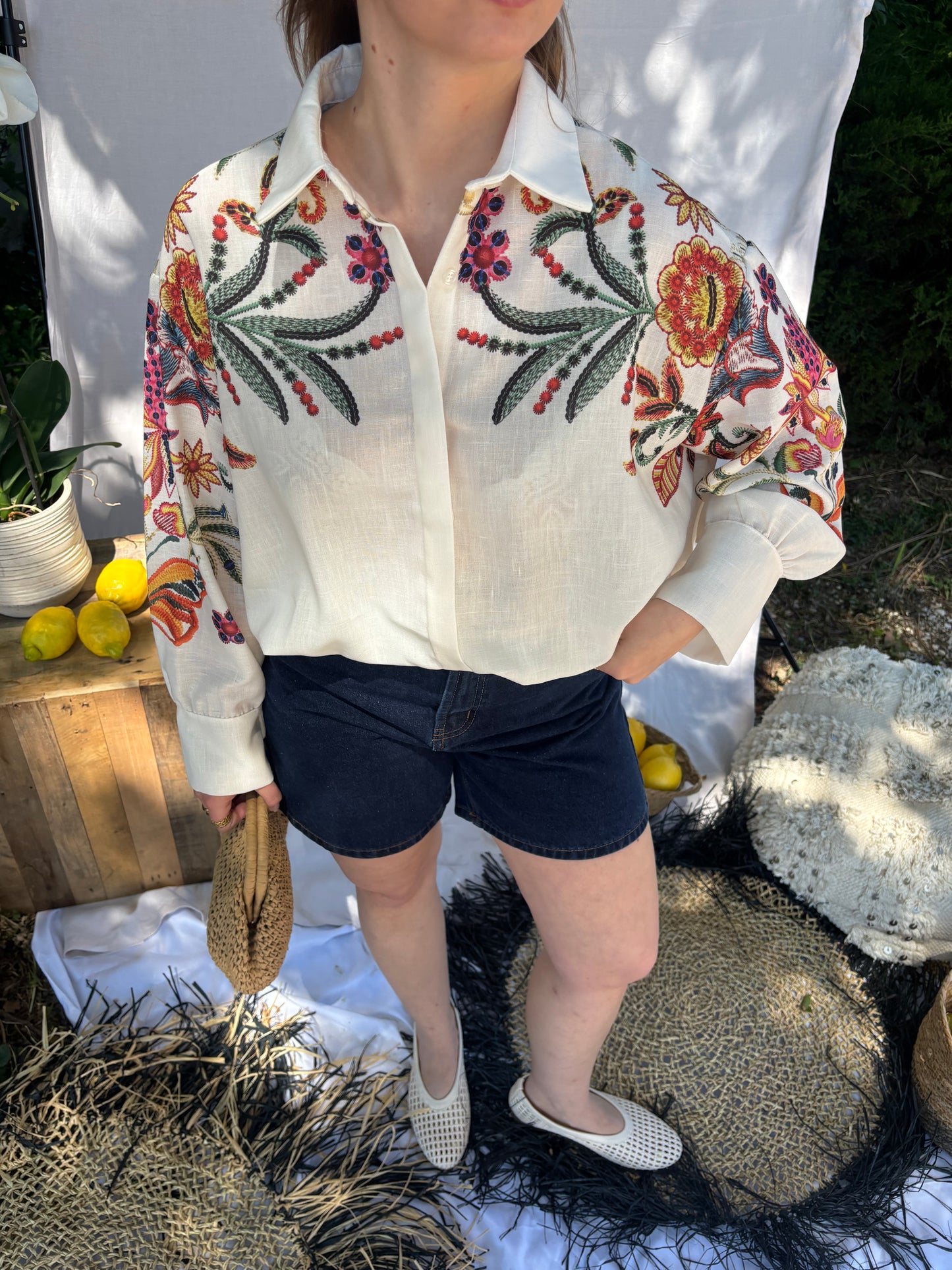 Chemise motif fleur - Flora