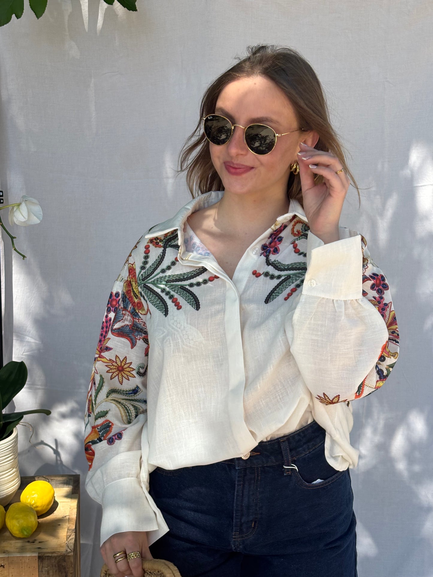 Chemise motif fleur - Flora